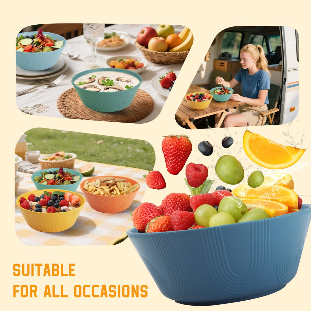 Homienly stackable bowls save cabinet space and simplify storage