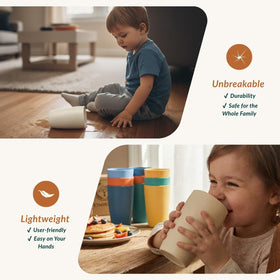 Homienly stackable wheat straw tumblers designed for easy storage.