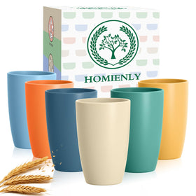 Homienly unbreakable 20oz wheat straw cups for daily use and durability.