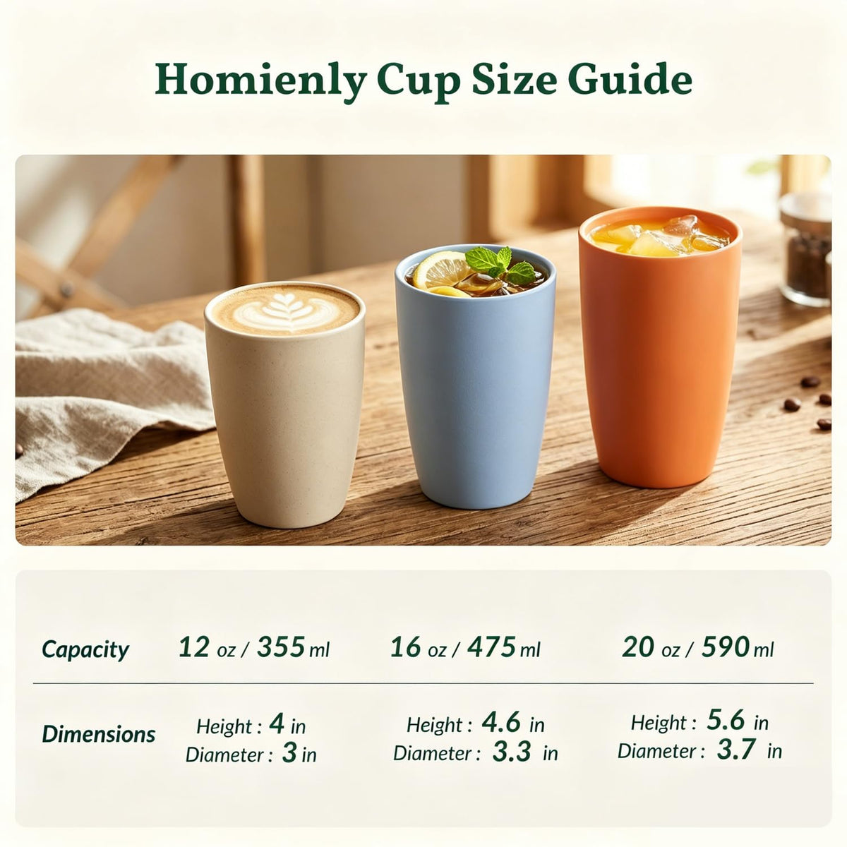 Homienly water cup kitchen and camping use, safe reusable option
