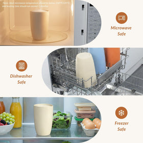 Homienly wheat straw cups in a stylish kitchen dining setup.