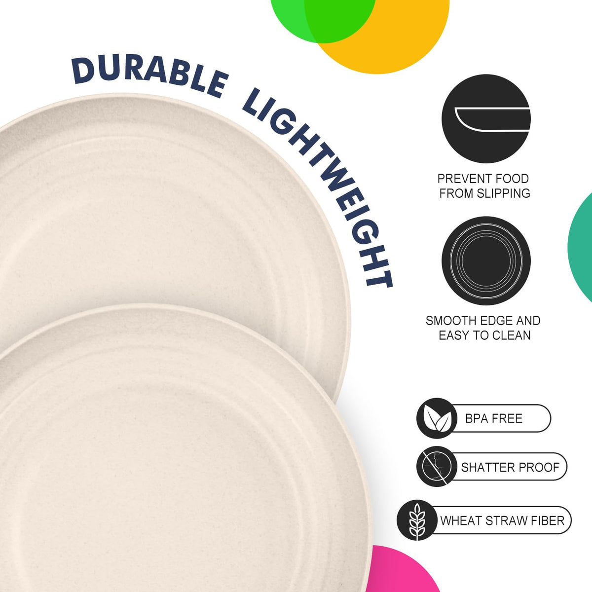 Homienly unbreakable plate offers safety when busy family dinners