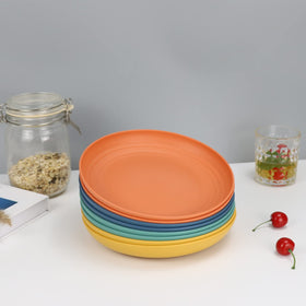 Homienly wheat straw dinner plate with dishwasher safe labeling, simple cleanup.