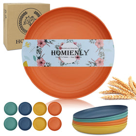 Homienly wheat straw dinner plate microwave safe, quick reheating option.