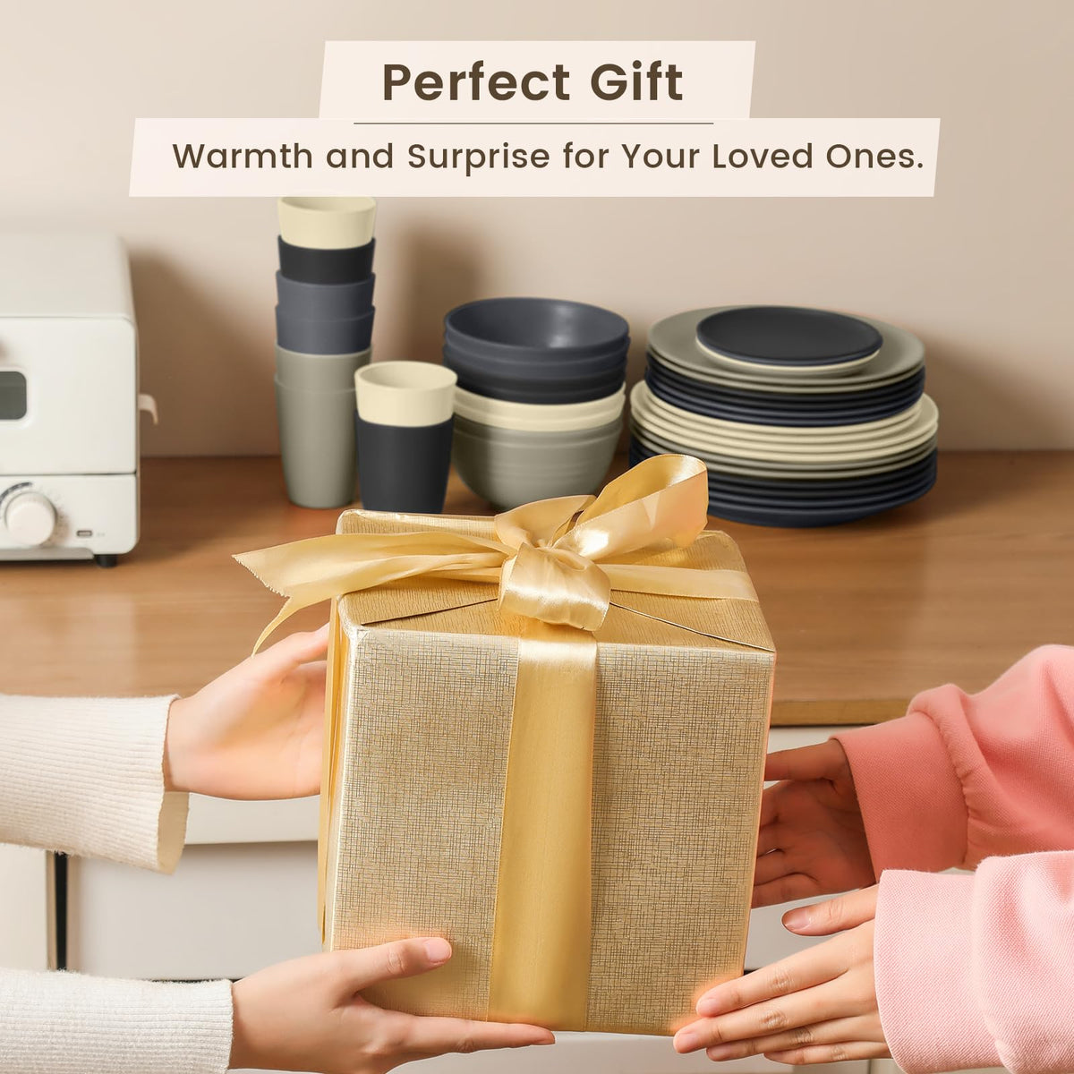 Homienly dinnerware textured bottom adds anti-slip stability.