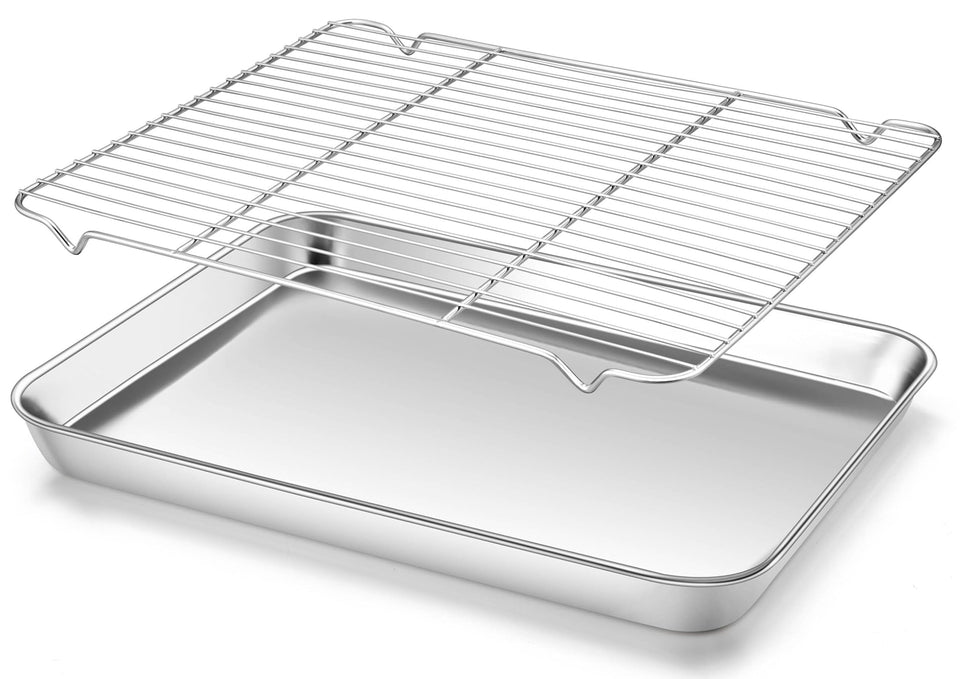 Homikit baking half sheet with rack for versatile roasting and cooling.