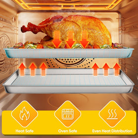 Homikit 18x13 baking sheet offers even heat distribution for cookies and veggies