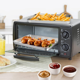 Homikit heavy-gauge baking sheet construction resists warping in hot ovens.