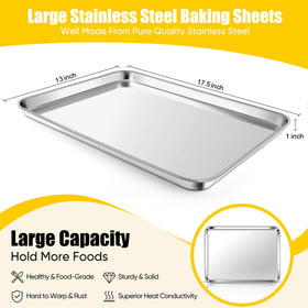 Homikit baking sheet with rolled rims for secure grip and safe transfer