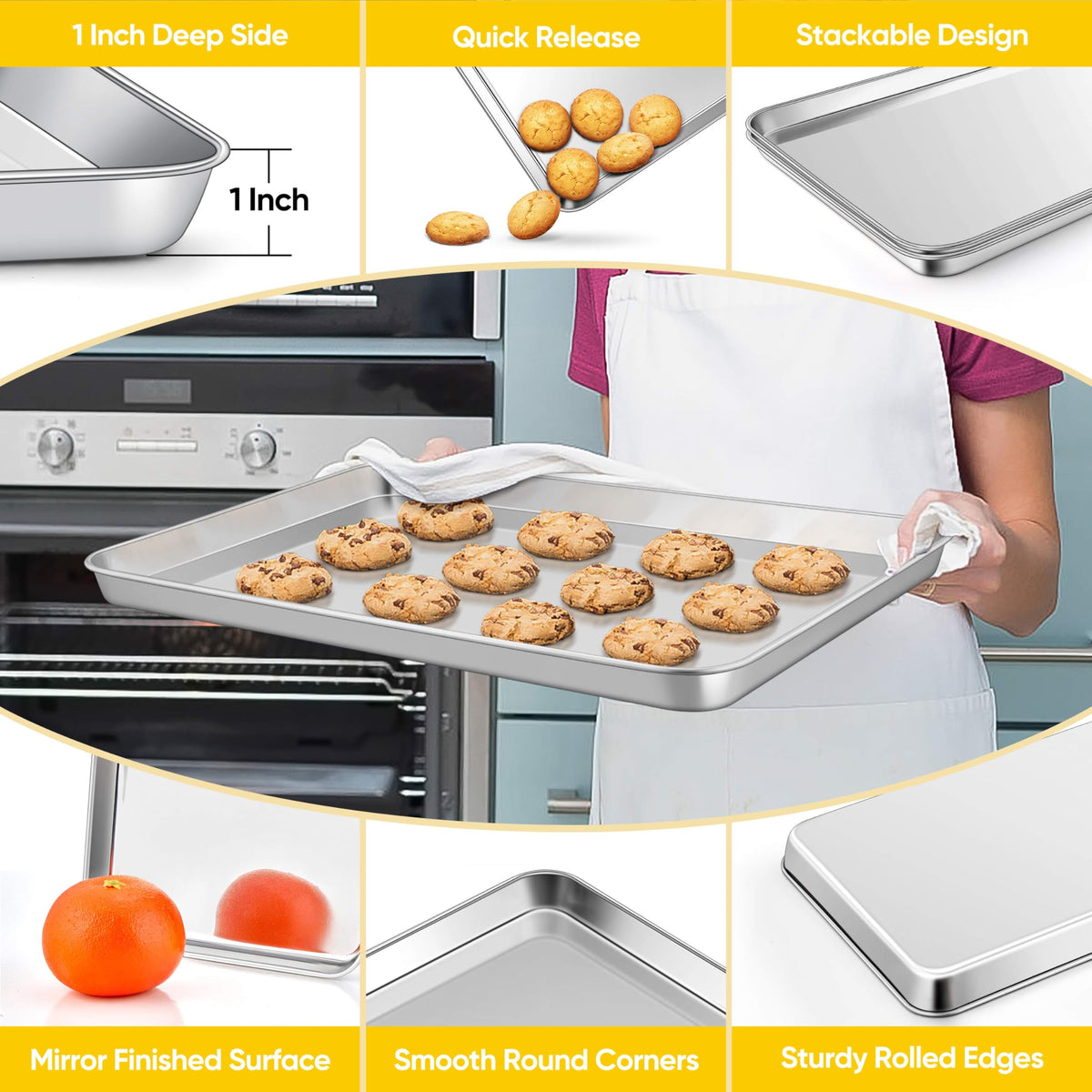 Homikit stainless steel bake tray built to last and resistant to rust