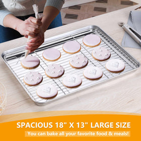 Homikit baking tray with rolled edges for safe handling.