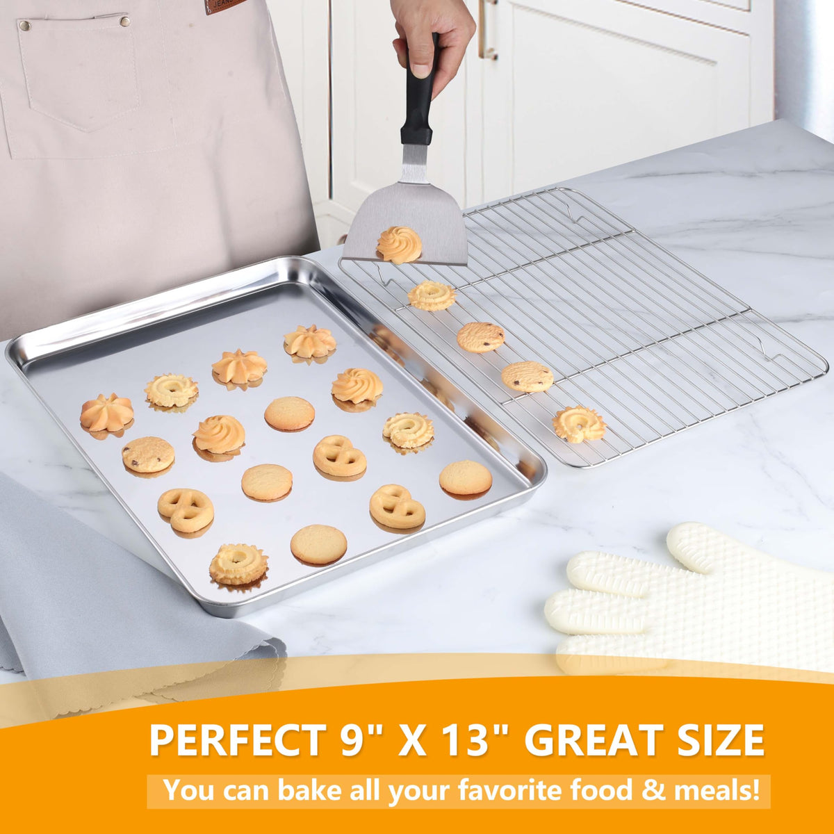 Homikit cooling rack with four raised feet for stable cooling of foods