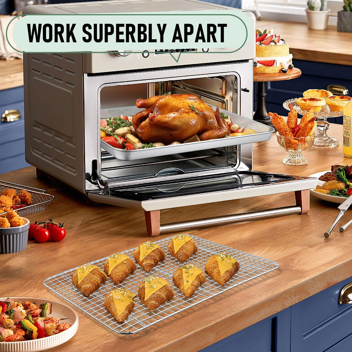Homikit heavy-duty pan with rolled rims for reliable handling.