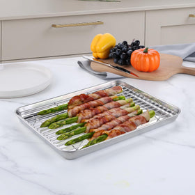 Homikit stainless steel baking sheets 2-pack rust-free for daily use