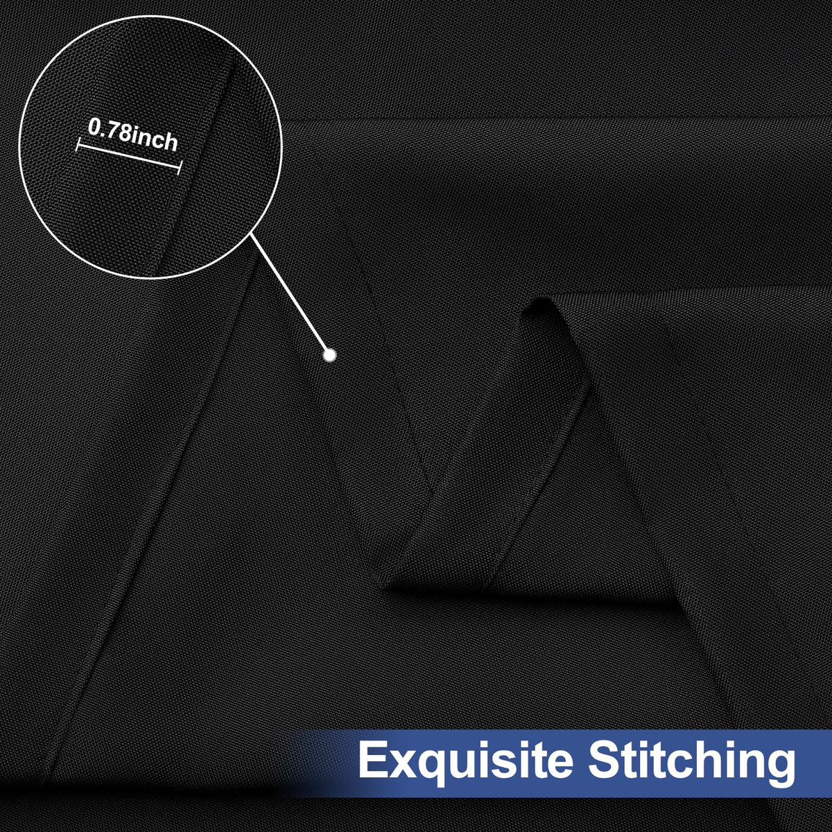 Homing elastic edge keeps the cover flat in windy setups.