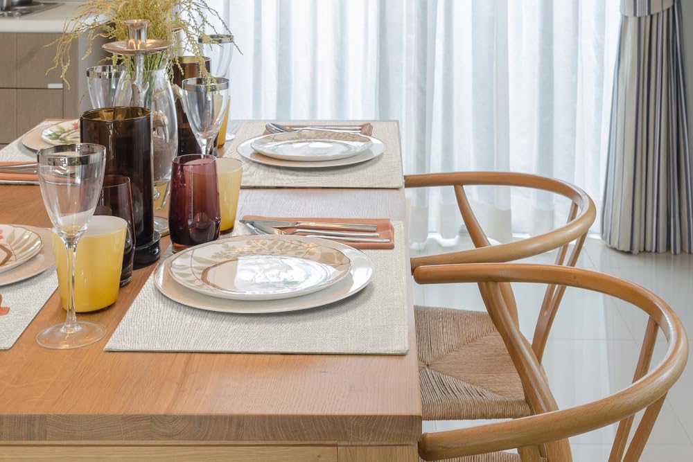 Homing cotton linen blend placemats with soft touch for comfort.