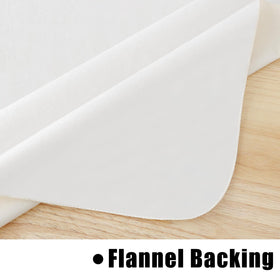 Homing beige tablecloth enhances dining setups for everyday meals and events.