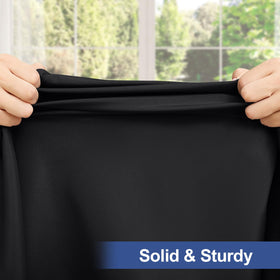 Homing elastic edge tablecloth fit secures coverage during use.