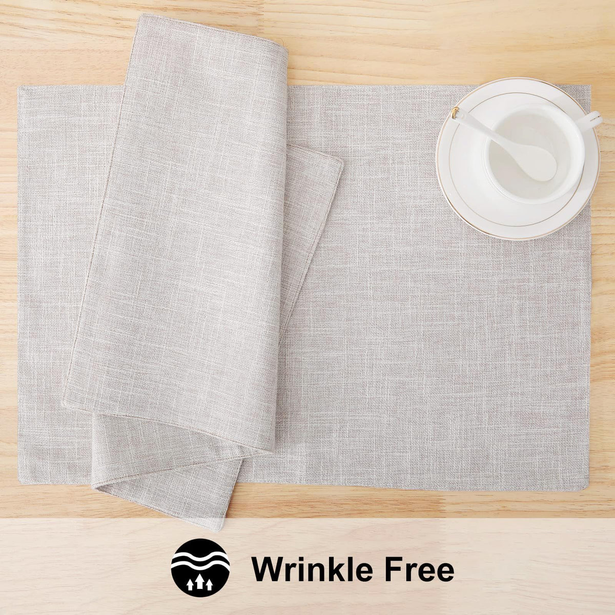 Homing placemats offer heat protection for warm plates and trays.