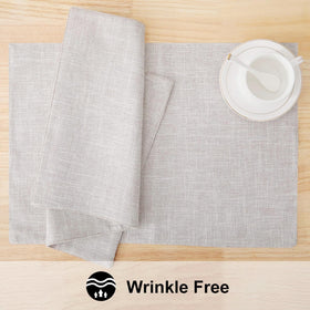 Homing placemats offer heat protection for warm plates and trays.