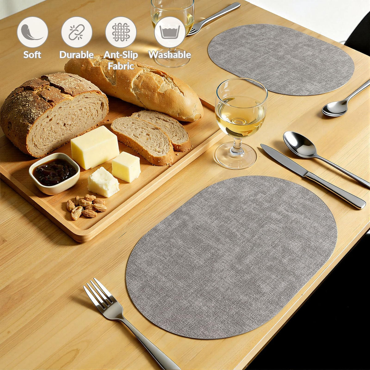 Homing heat-resistant placemats protect tables from hot dishes up to 212°F.