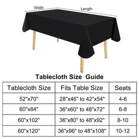Homing Black Rectangle Tablecloth complements any table setting.