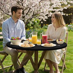 Homing water-repellent coating tablecloth protects against spills during picnics