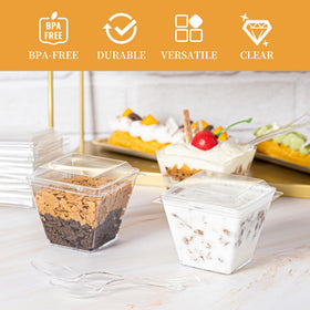HOMIP BPA-free, food-grade plastic dessert cups for safe, sturdy servings.