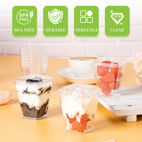 HOMIP premium BPA-free plastic ensures safe, versatile dessert serving.