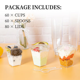 HOMIP leak-proof lids secure transport of desserts and prevent spills.