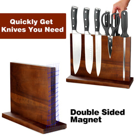 HOMIQUEEN acacia wood edge protection keeps knife edges safe on the counter