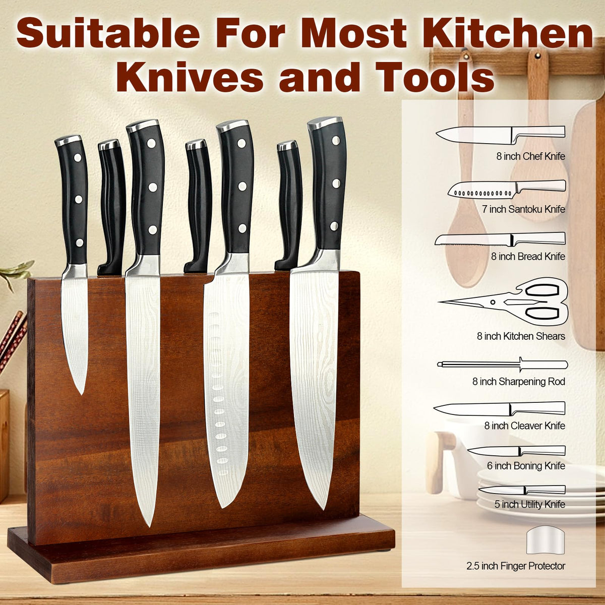 HOMIQUEEN knife storage stand keeping blades organized and within reach