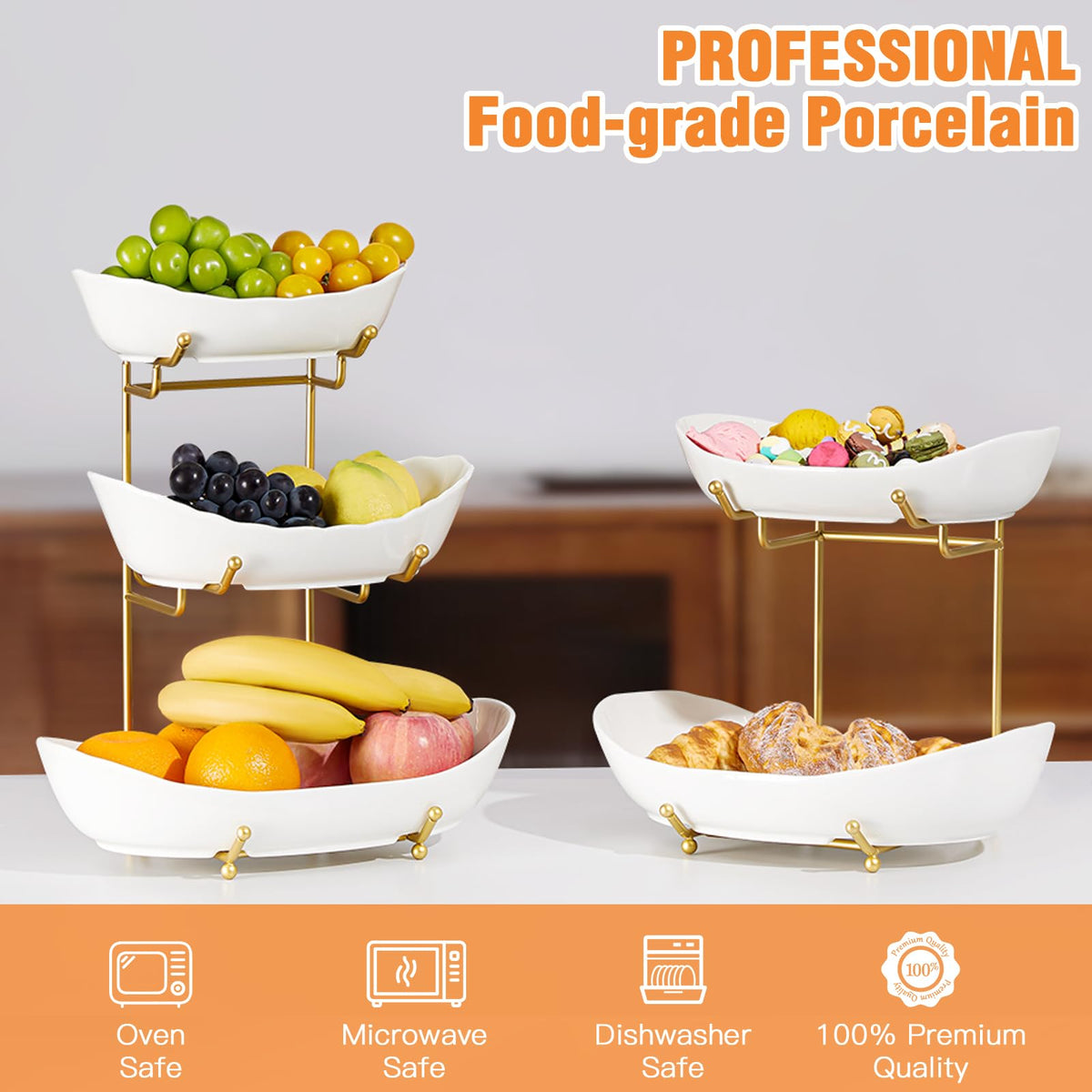 Homkula space saving countertop fruit display on kitchen surface