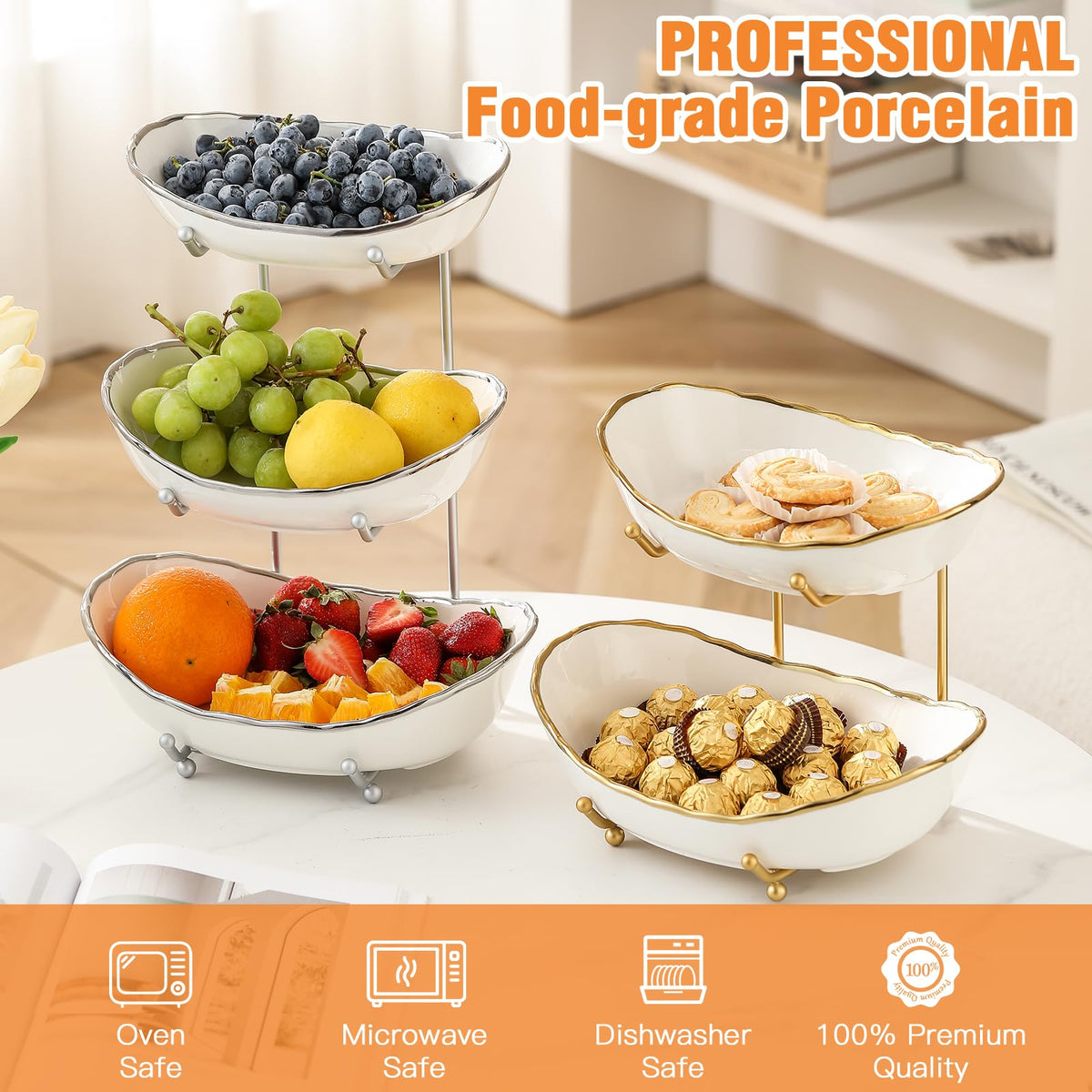 HOMKULA metal stand with gold accents showcases a stylish, space-saving display.