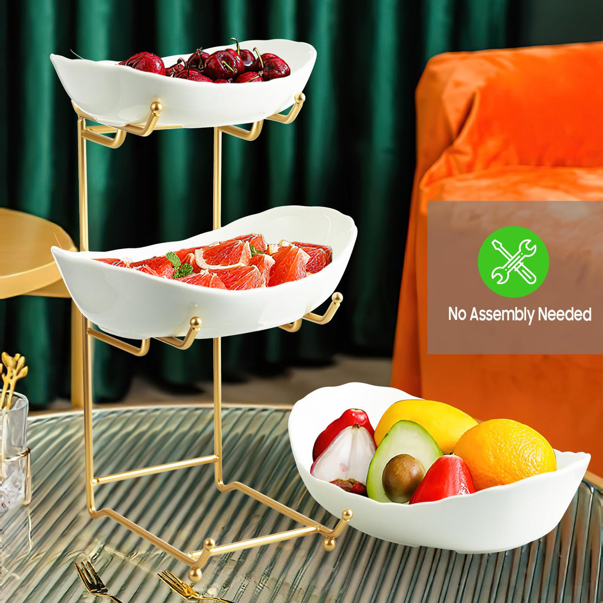 HOMKULA small medium large oval bowls set fits compact spaces while expanding display options