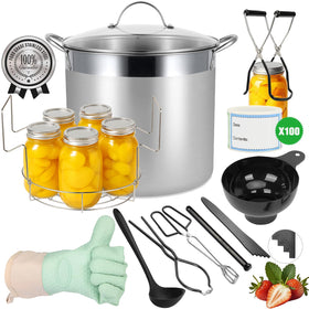 HOMKULA stainless steel canning pot with rack and lid for home preservation