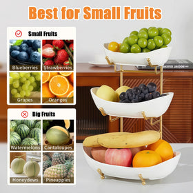 HOMKULA tiered fruit stand on counter keeps produce neatly arranged