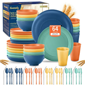 Hommaly wheat straw dinnerware plates are lightweight and durable for daily meals.