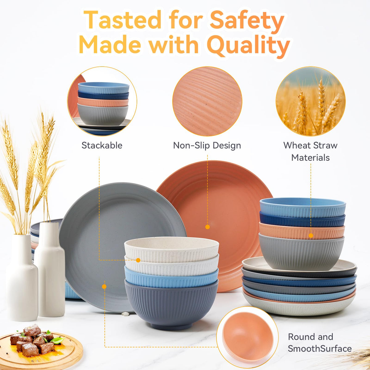 Hommaly beige dinnerware utensils designed for comfortable dining and easy serving.