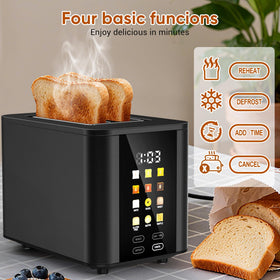 Hommater 6 bread types include white, wheat, bagel, waffle, gluten-free, muffin.