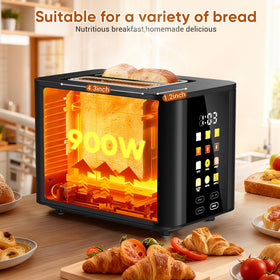 Hommater 6 browning settings personalize crispness for every slice.