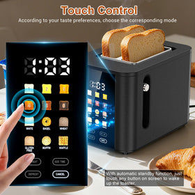 Hommater display countdown on toaster for easy timing and consistent results.