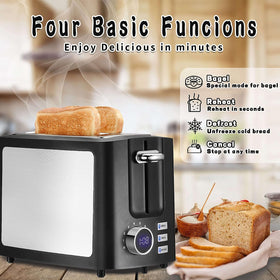 Hommater Toaster wide slots accommodating thick slices and pastries