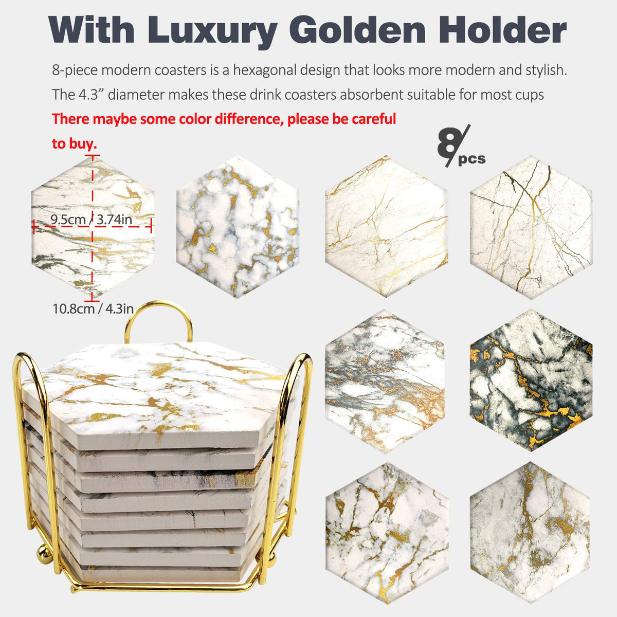 Hommtina hexagonal cork-base coasters offer anti-slip protection and style