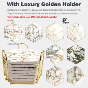 Hommtina hexagonal cork-base coasters offer anti-slip protection and style