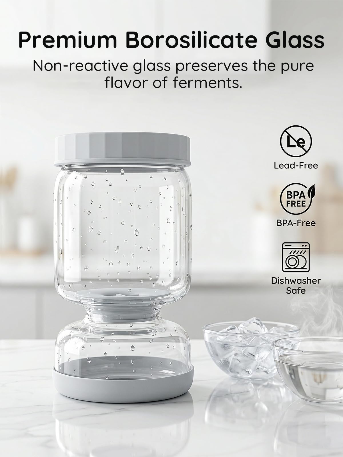 Durable borosilicate glass from Homnoble ensures clear visibility.