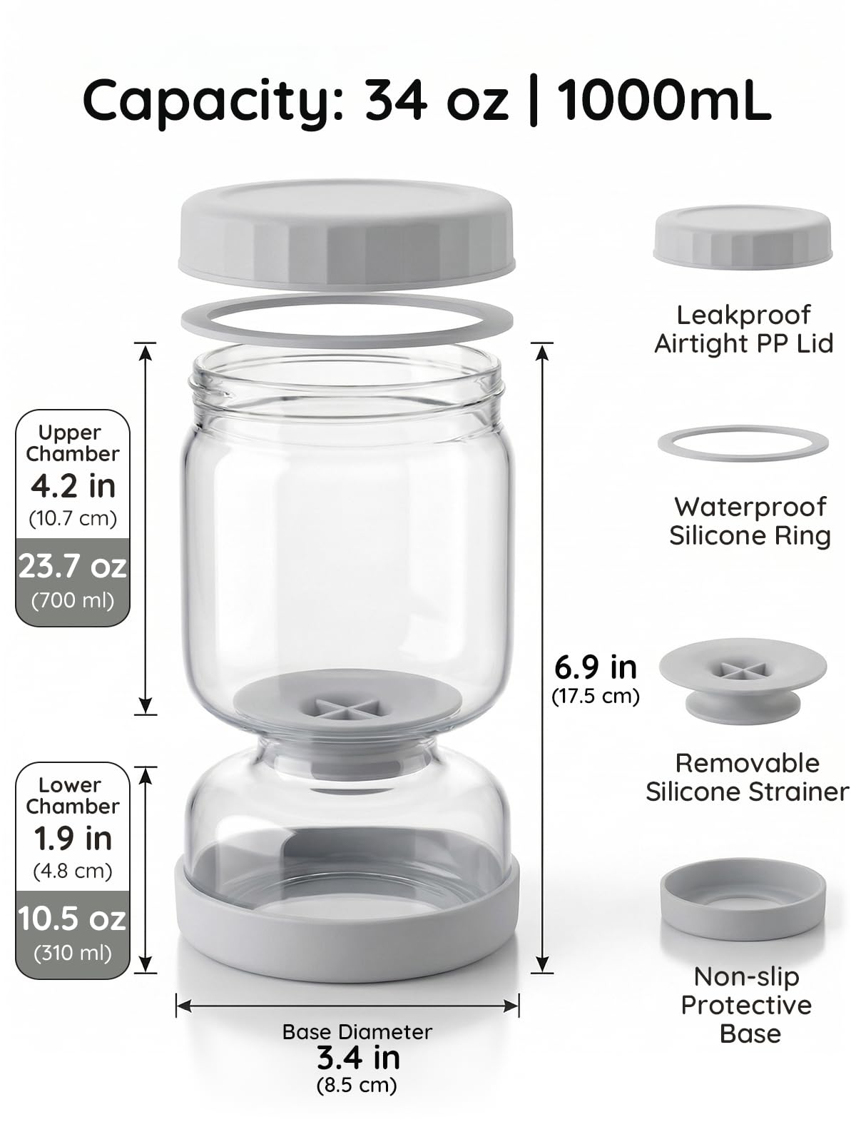 Two-pack design is ideal for olives, jalapeños, or pickles.