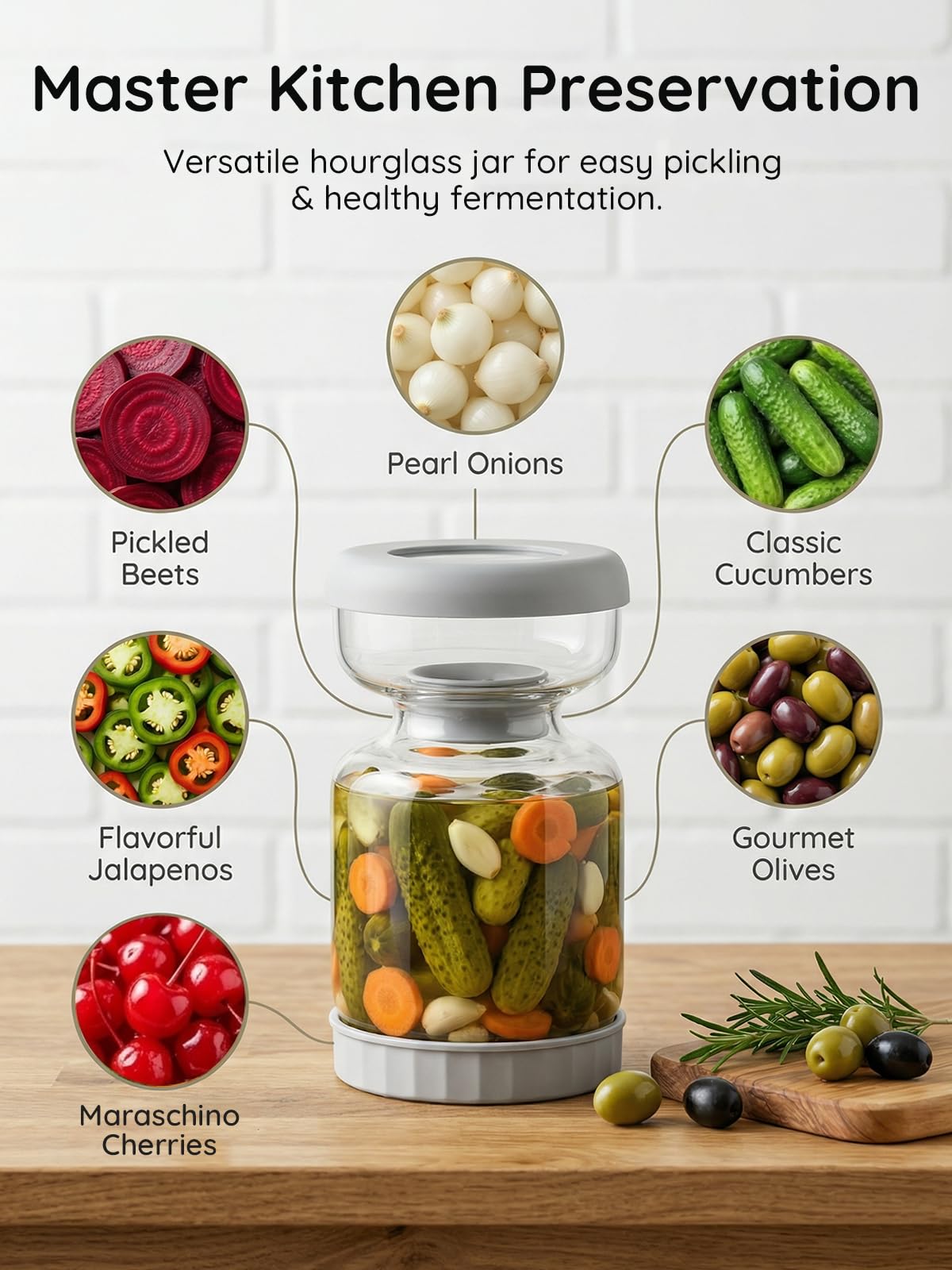 Wide-mouth opening of Homnoble jar simplifies filling and cleaning.
