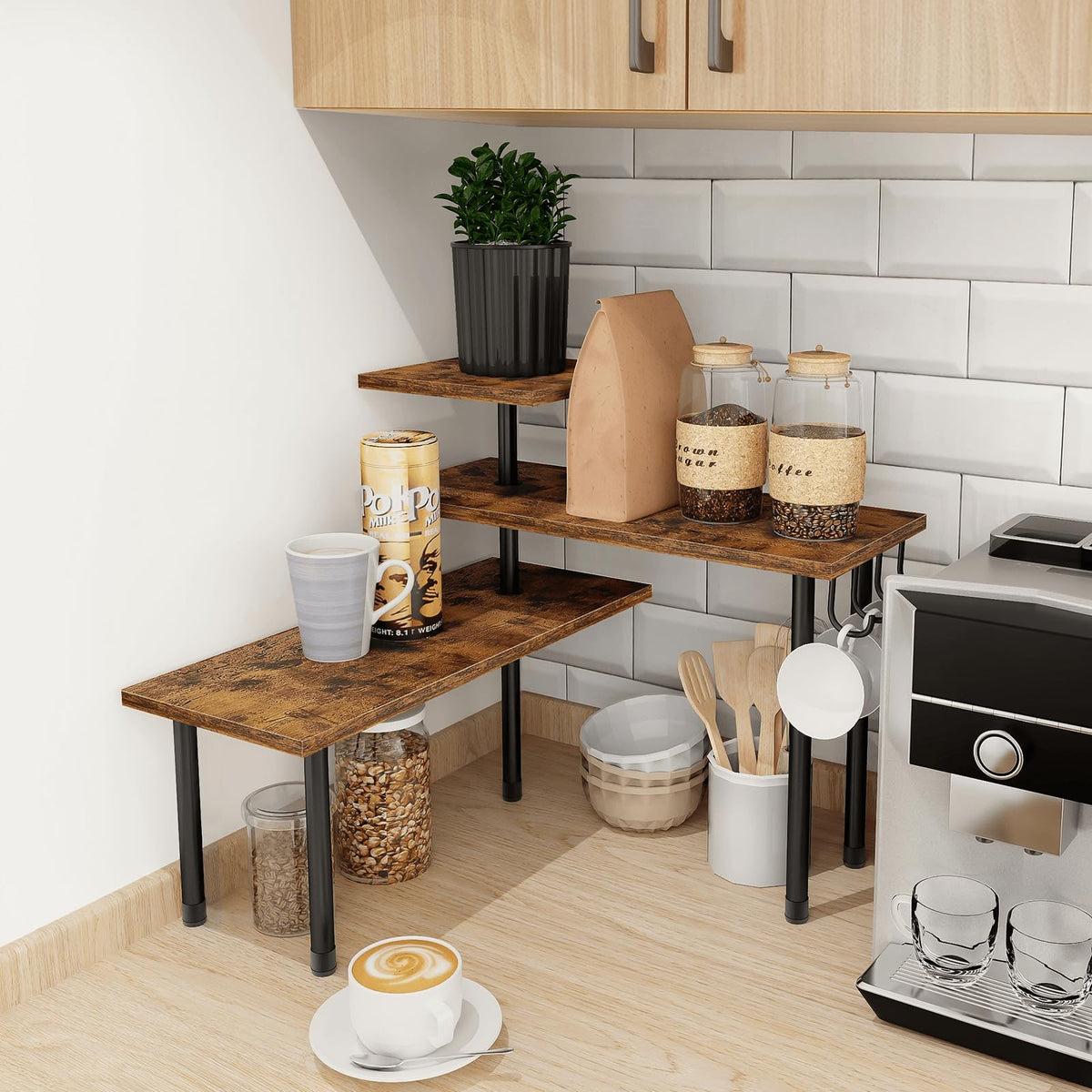 Homode durable metal frame with reinforced brackets for stable shelving.