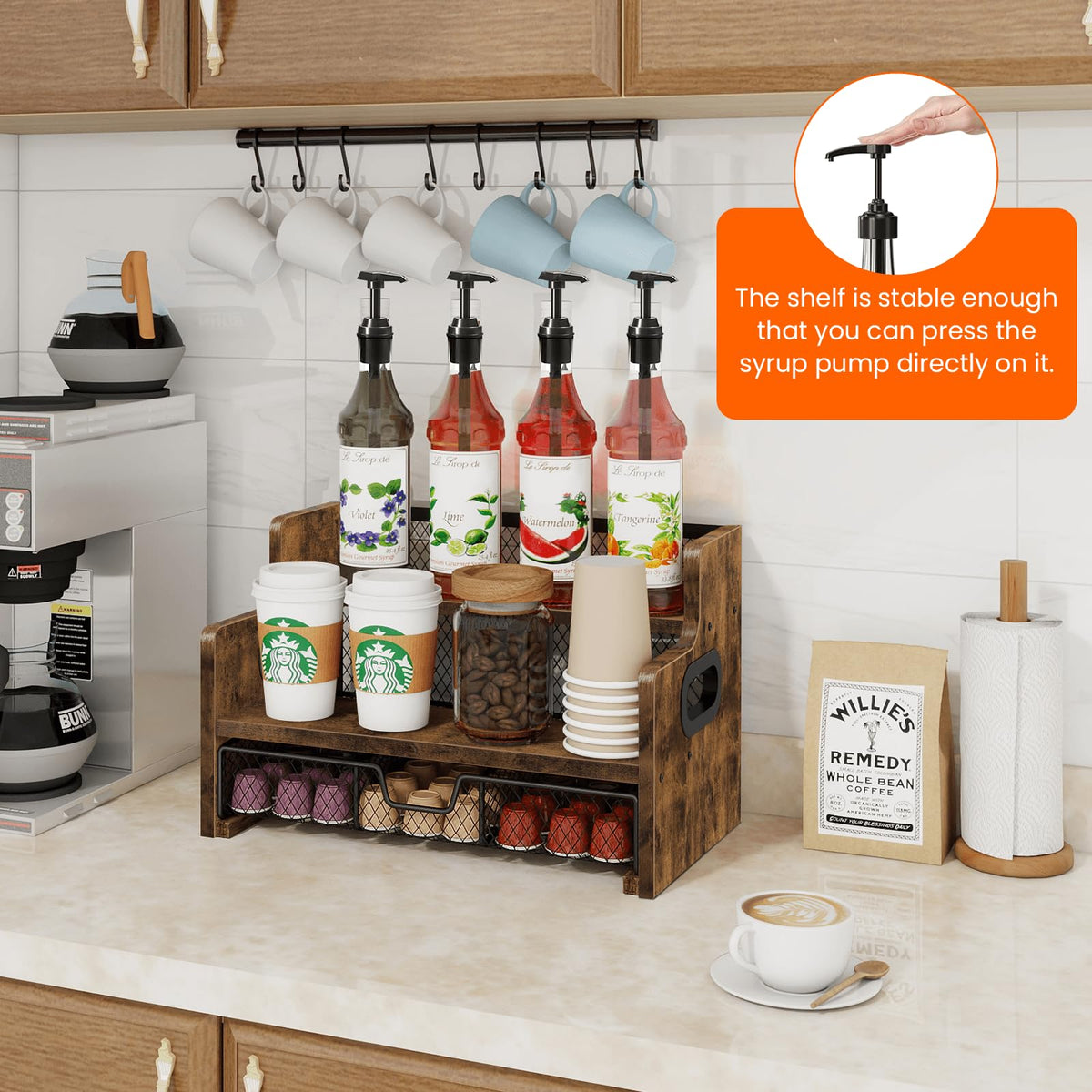 Homode easy assembly and cleaning keep your coffee station neat